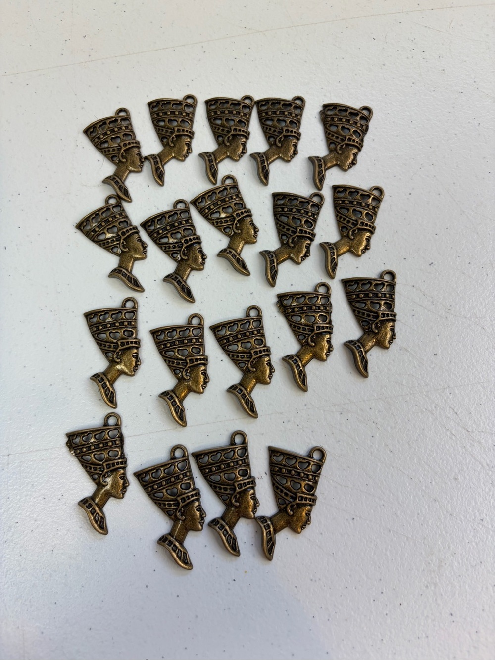 Nefertiti Queen Egypt Charms Beads Bronze Pendant Jewelry Making Findings crafts